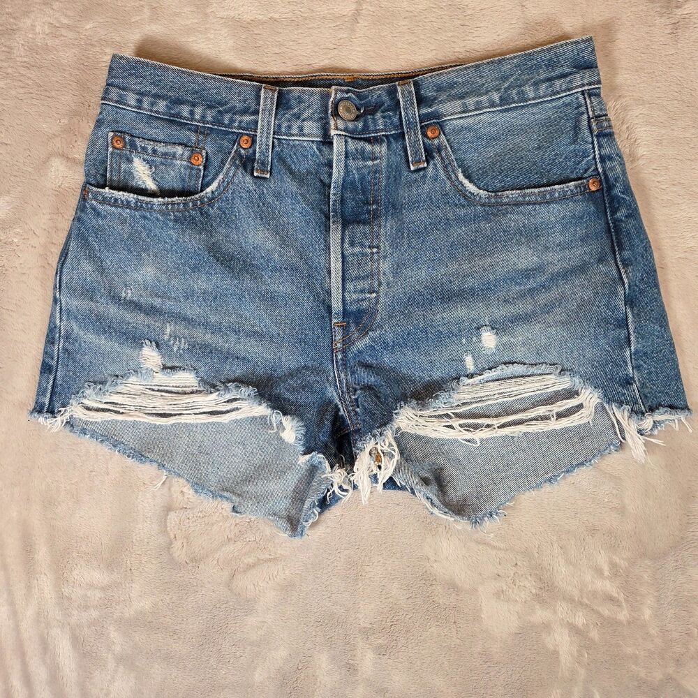 Levi’s 501 Premium Denim Shorts Women’s 28 Classic Button Fly Cutoff Jean